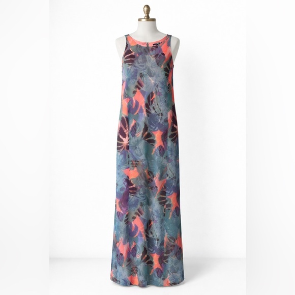 Gianni Bini Dresses & Skirts - Gianni Bini Tropical Print Sleeveless Maxi Dress